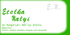 etelka malyi business card